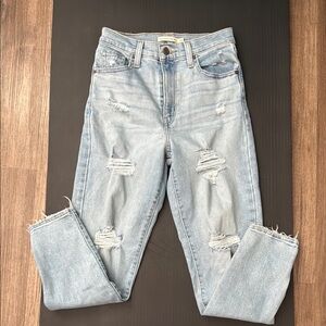 Levi's Blue Boyfriend Jeans Distressed Light Wash